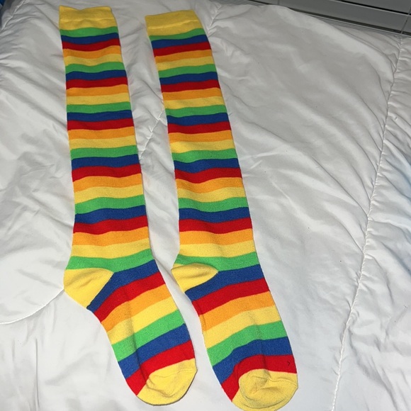 Rainbow Extra long socks (above the knees) Size M/L - Picture 2 of 3